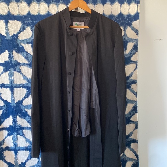 🧥IVY Robes 54 long black robe/jacket NWOT - Picture 2 of 16